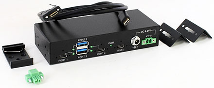 CTFINDUSB-32 (Automotive/Industrie 4-port USB 3.2 A/C Hub, 9-48VDC)